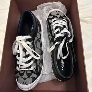 Coach Francesca Black and White Sneakers -size 8- never worn